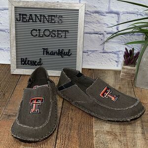 Men's TEXAS TECH Slip On Canvas Loafer Shoes Tan cruzerz NEW